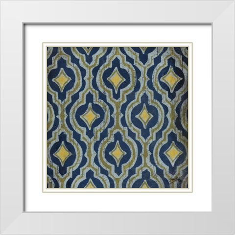 Olive and Indigo Modele II White Modern Wood Framed Art Print with Double Matting by Medley, Elizabeth