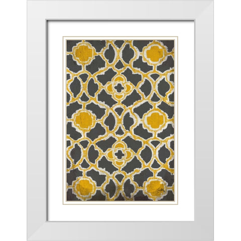 Yellow and Gray Modele Portrait White Modern Wood Framed Art Print with Double Matting by Medley, Elizabeth