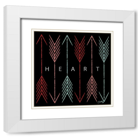 Cupids Arrows II White Modern Wood Framed Art Print with Double Matting by Medley, Elizabeth