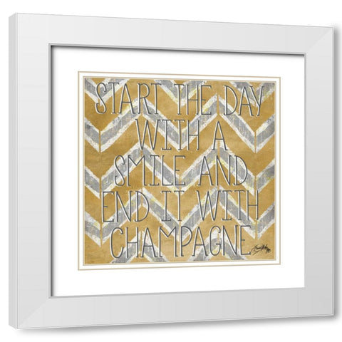 Love and Smile Modele II White Modern Wood Framed Art Print with Double Matting by Medley, Elizabeth