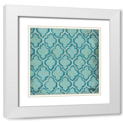 Aquatic Modele II White Modern Wood Framed Art Print with Double Matting by Medley, Elizabeth