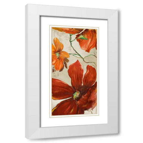 Modernismo Roja I White Modern Wood Framed Art Print with Double Matting by Pinto, Patricia