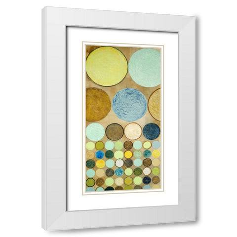 Spring Dots I White Modern Wood Framed Art Print with Double Matting by Marcon, Michael