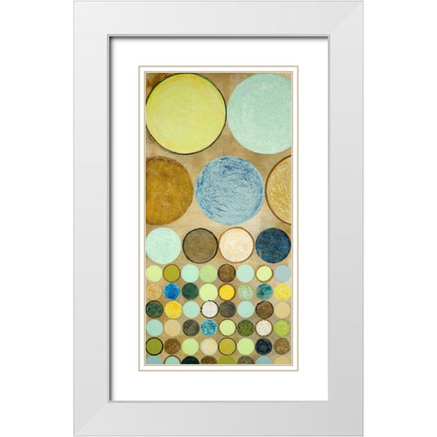 Spring Dots I White Modern Wood Framed Art Print with Double Matting by Marcon, Michael