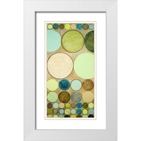 Spring Dots II White Modern Wood Framed Art Print with Double Matting by Marcon, Michael