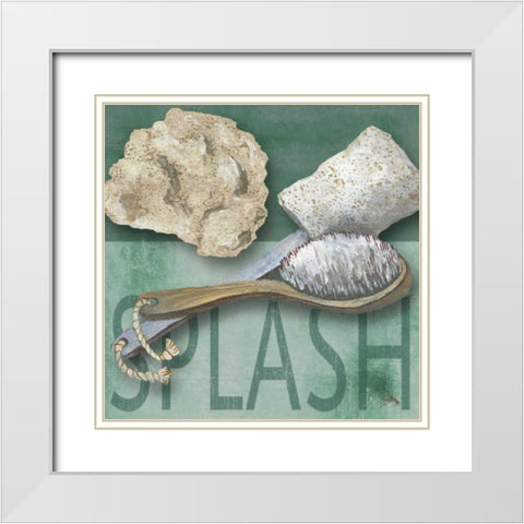 Splash White Modern Wood Framed Art Print with Double Matting by Medley, Elizabeth