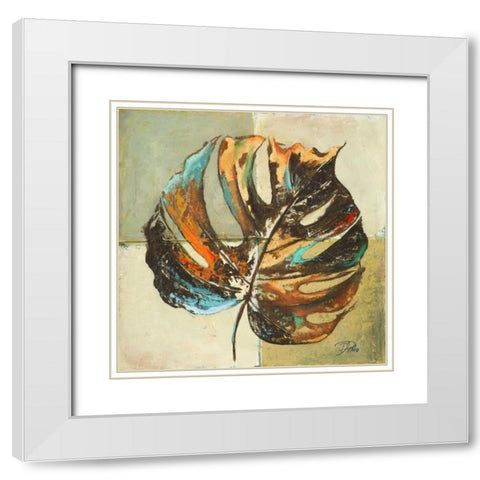Contemporary Leaves I White Modern Wood Framed Art Print with Double Matting by Pinto, Patricia