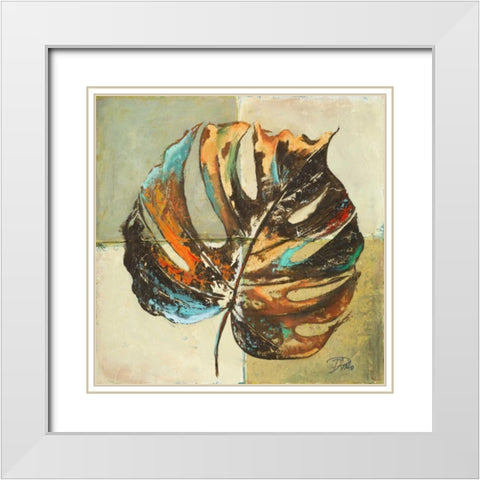 Contemporary Leaves I White Modern Wood Framed Art Print with Double Matting by Pinto, Patricia