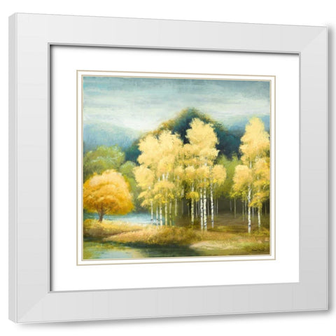 Birchwood White Modern Wood Framed Art Print with Double Matting by Marcon, Michael