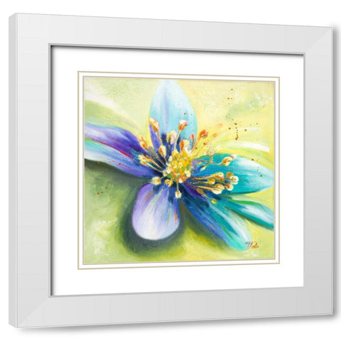 Summer Flowers I White Modern Wood Framed Art Print with Double Matting by Pinto, Patricia
