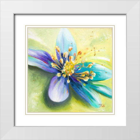 Summer Flowers I White Modern Wood Framed Art Print with Double Matting by Pinto, Patricia