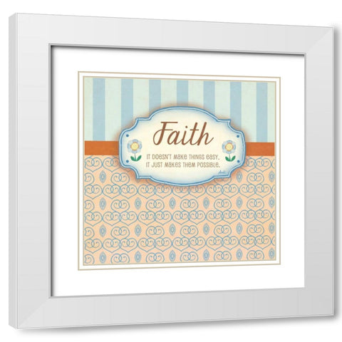 Faith White Modern Wood Framed Art Print with Double Matting by Metz, Andi