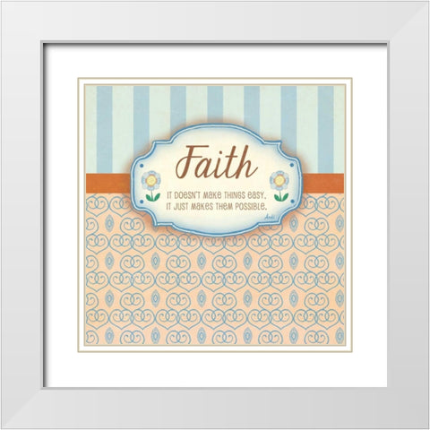Faith White Modern Wood Framed Art Print with Double Matting by Metz, Andi