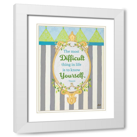 Know Yourself White Modern Wood Framed Art Print with Double Matting by Metz, Andi