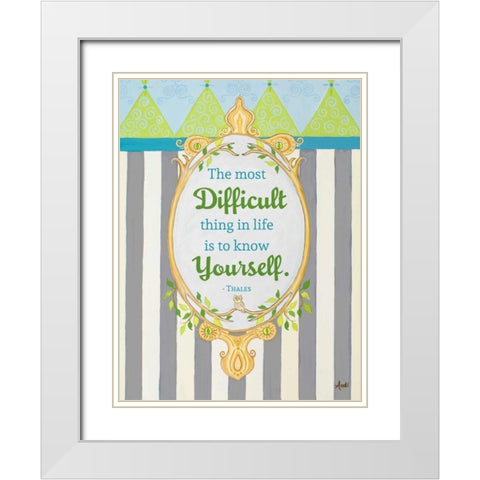 Know Yourself White Modern Wood Framed Art Print with Double Matting by Metz, Andi