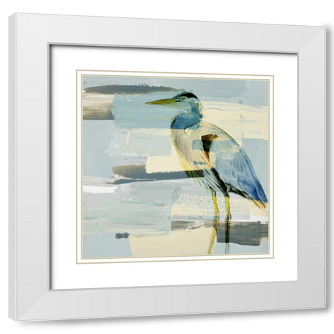 Great Blue Heron White Modern Wood Framed Art Print with Double Matting by Loreth, Lanie