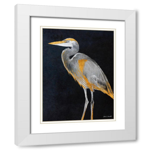 Elegant Heron II White Modern Wood Framed Art Print with Double Matting by Loreth, Lanie