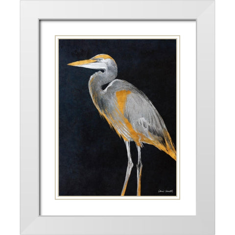 Elegant Heron II White Modern Wood Framed Art Print with Double Matting by Loreth, Lanie