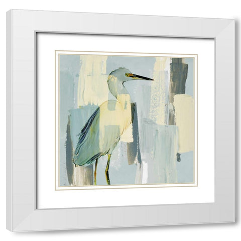 Sorrowing Egret White Modern Wood Framed Art Print with Double Matting by Loreth, Lanie