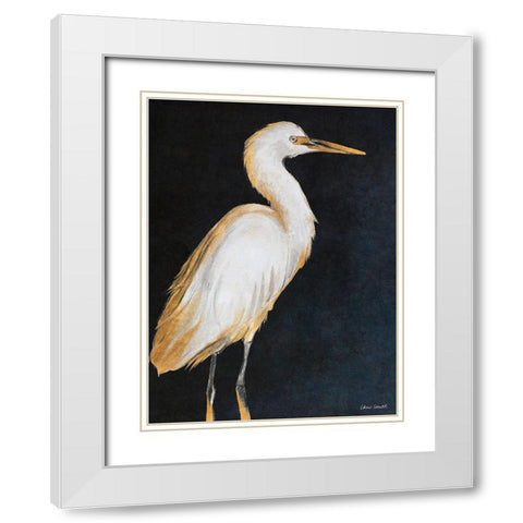 Elegant Heron I White Modern Wood Framed Art Print with Double Matting by Loreth, Lanie