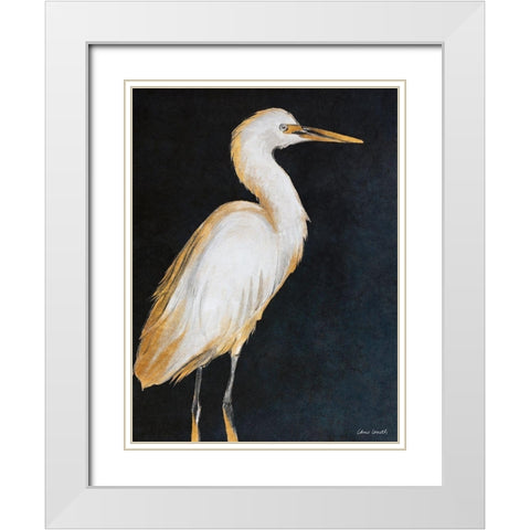 Elegant Heron I White Modern Wood Framed Art Print with Double Matting by Loreth, Lanie