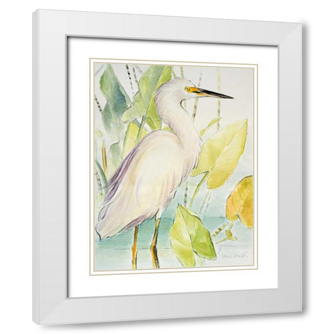 Snowy Egret White Modern Wood Framed Art Print with Double Matting by Loreth, Lanie