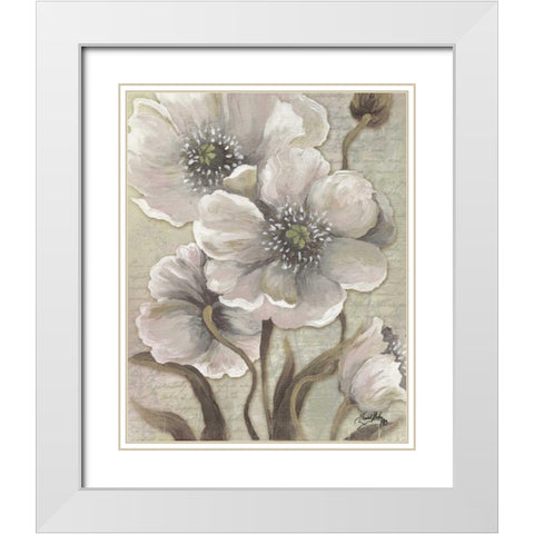 Scripted Beauty I White Modern Wood Framed Art Print with Double Matting by Medley, Elizabeth