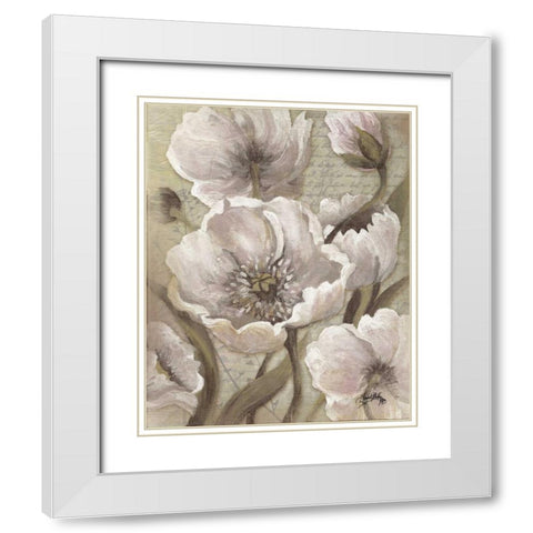 Scripted Beauty II White Modern Wood Framed Art Print with Double Matting by Medley, Elizabeth