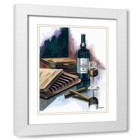 Cigar Press White Modern Wood Framed Art Print with Double Matting by French-Roussia, Heather A.