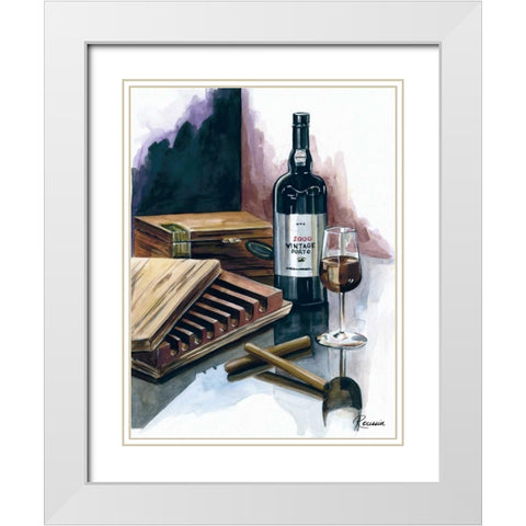 Cigar Press White Modern Wood Framed Art Print with Double Matting by French-Roussia, Heather A.