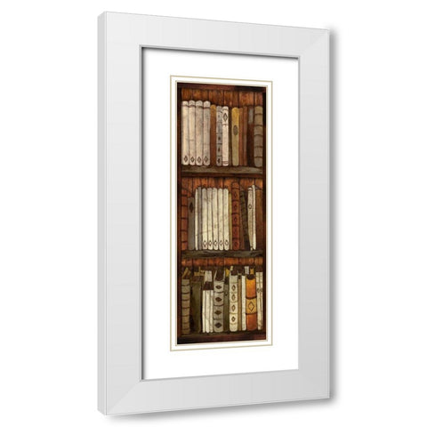 Library I White Modern Wood Framed Art Print with Double Matting by Medley, Elizabeth