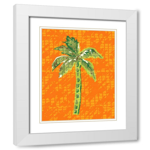 Cool Palm I White Modern Wood Framed Art Print with Double Matting by Biscardi, Nicholas