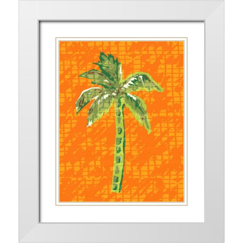 Cool Palm I White Modern Wood Framed Art Print with Double Matting by Biscardi, Nicholas