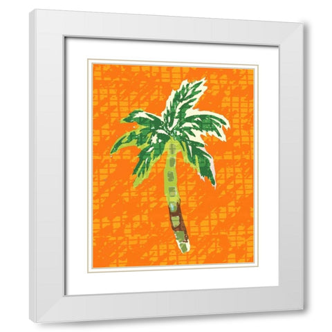 Cool Palm II White Modern Wood Framed Art Print with Double Matting by Biscardi, Nicholas