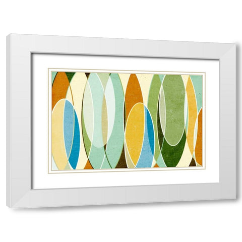 Retro Vibes White Modern Wood Framed Art Print with Double Matting by SD Graphics Studio
