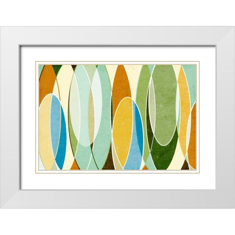 Retro Vibes White Modern Wood Framed Art Print with Double Matting by SD Graphics Studio