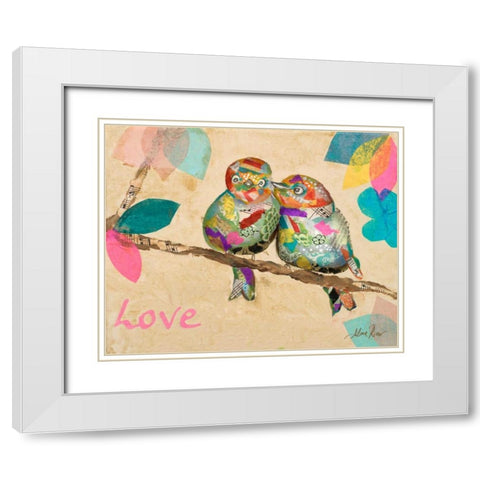 Band of Inspired Birds I White Modern Wood Framed Art Print with Double Matting by Ritter, Gina