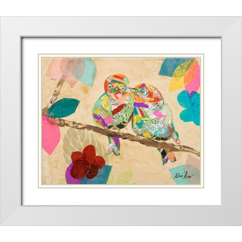 Band of Birds I White Modern Wood Framed Art Print with Double Matting by Ritter, Gina