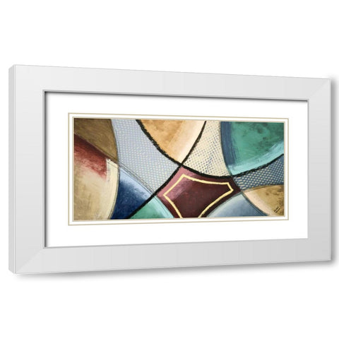Synergy III White Modern Wood Framed Art Print with Double Matting by Marcon, Michael