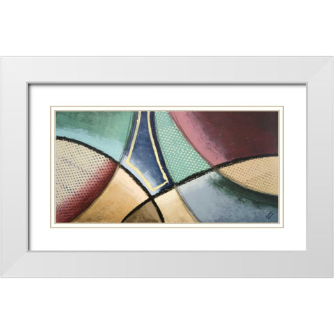 Synergy IV White Modern Wood Framed Art Print with Double Matting by Marcon, Michael