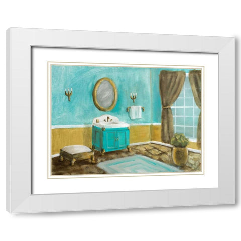 Golden Throne Room I White Modern Wood Framed Art Print with Double Matting by Johnson, Walt