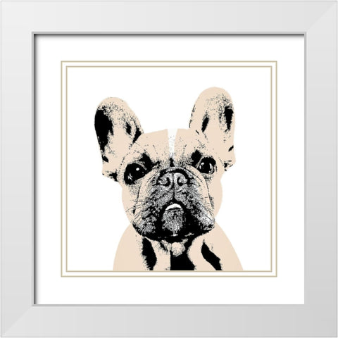 French Bulldog White Modern Wood Framed Art Print with Double Matting by SD Graphics Studio