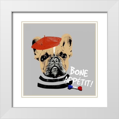 Bone Appetit White Modern Wood Framed Art Print with Double Matting by Studio, Sd Graphics