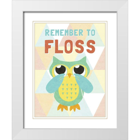 Remember to Floss White Modern Wood Framed Art Print with Double Matting by Studio, Sd Graphics
