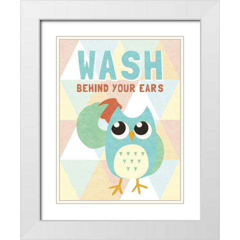 Wash behind your Ears White Modern Wood Framed Art Print with Double Matting by Studio, Sd Graphics