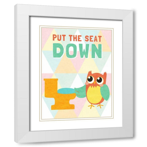 Put the Seat Down White Modern Wood Framed Art Print with Double Matting by SD Graphics Studio
