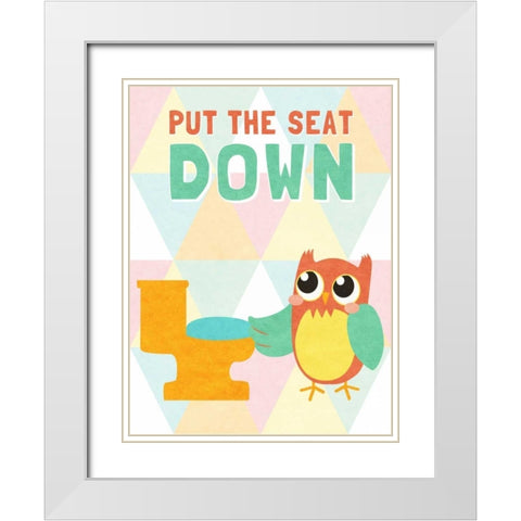 Put the Seat Down White Modern Wood Framed Art Print with Double Matting by SD Graphics Studio