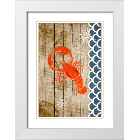Planked Sealife II White Modern Wood Framed Art Print with Double Matting by DeRice, Julie