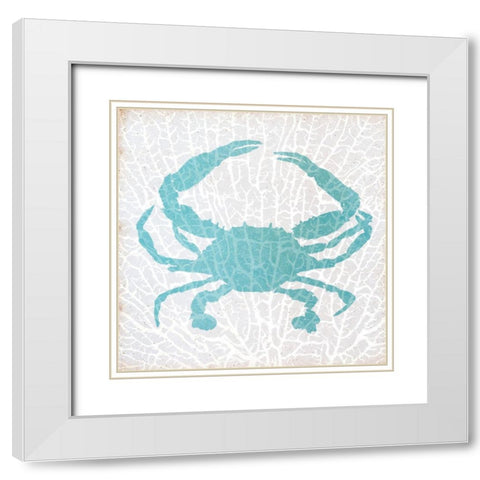 Sealife on Coral II White Modern Wood Framed Art Print with Double Matting by DeRice, Julie