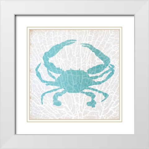 Sealife on Coral II White Modern Wood Framed Art Print with Double Matting by DeRice, Julie